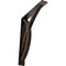 Ekena Millwork Miller Wrought Iron Bracket, (Triple center brace), Antiqued Brass 2"W x 12"D x 15"H BKTM02X12X15TMIABS - alternate 1